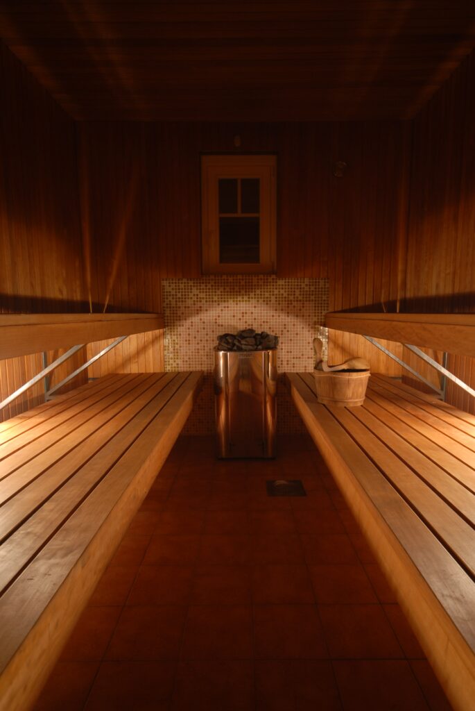 Külalistemaja Vehendi Motell saun peamajas-leiliruum,Elva,Tartumaa